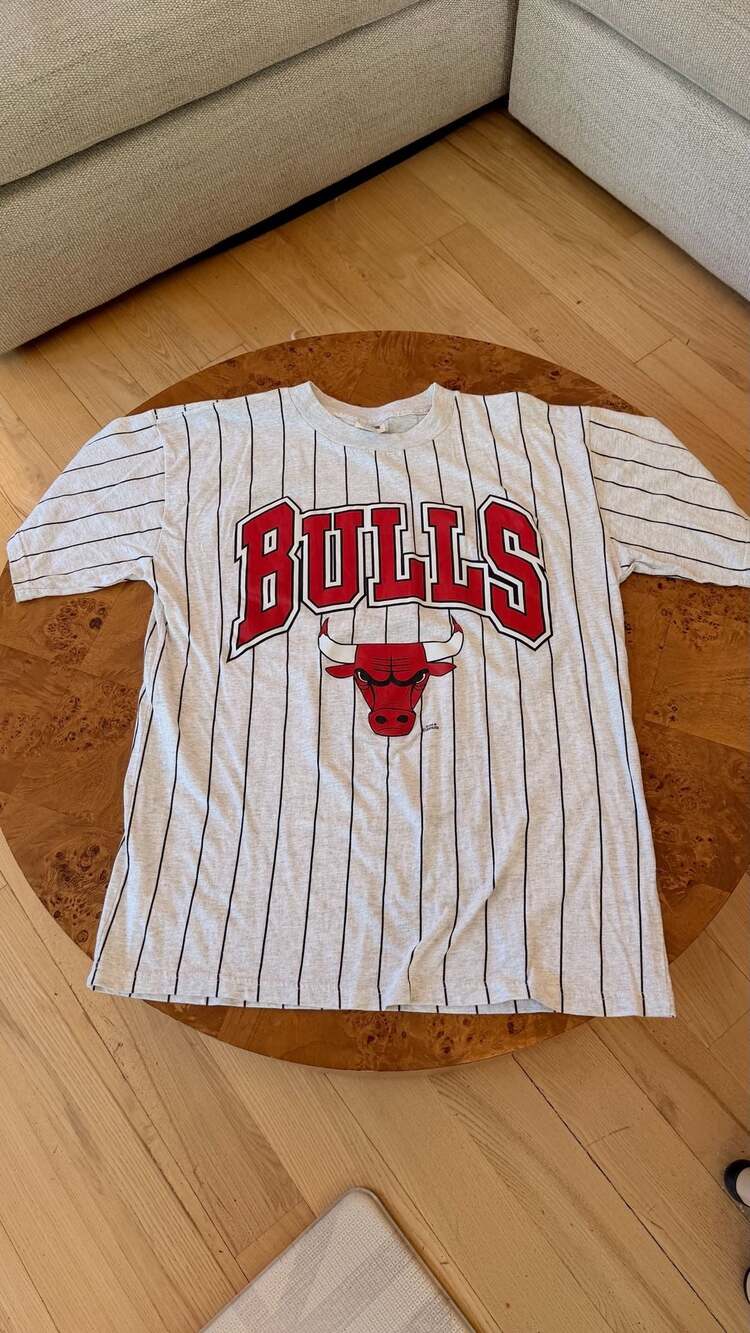 Vintage Chicago Bulls Pinstripe T-Shirt Nutmeg Mills